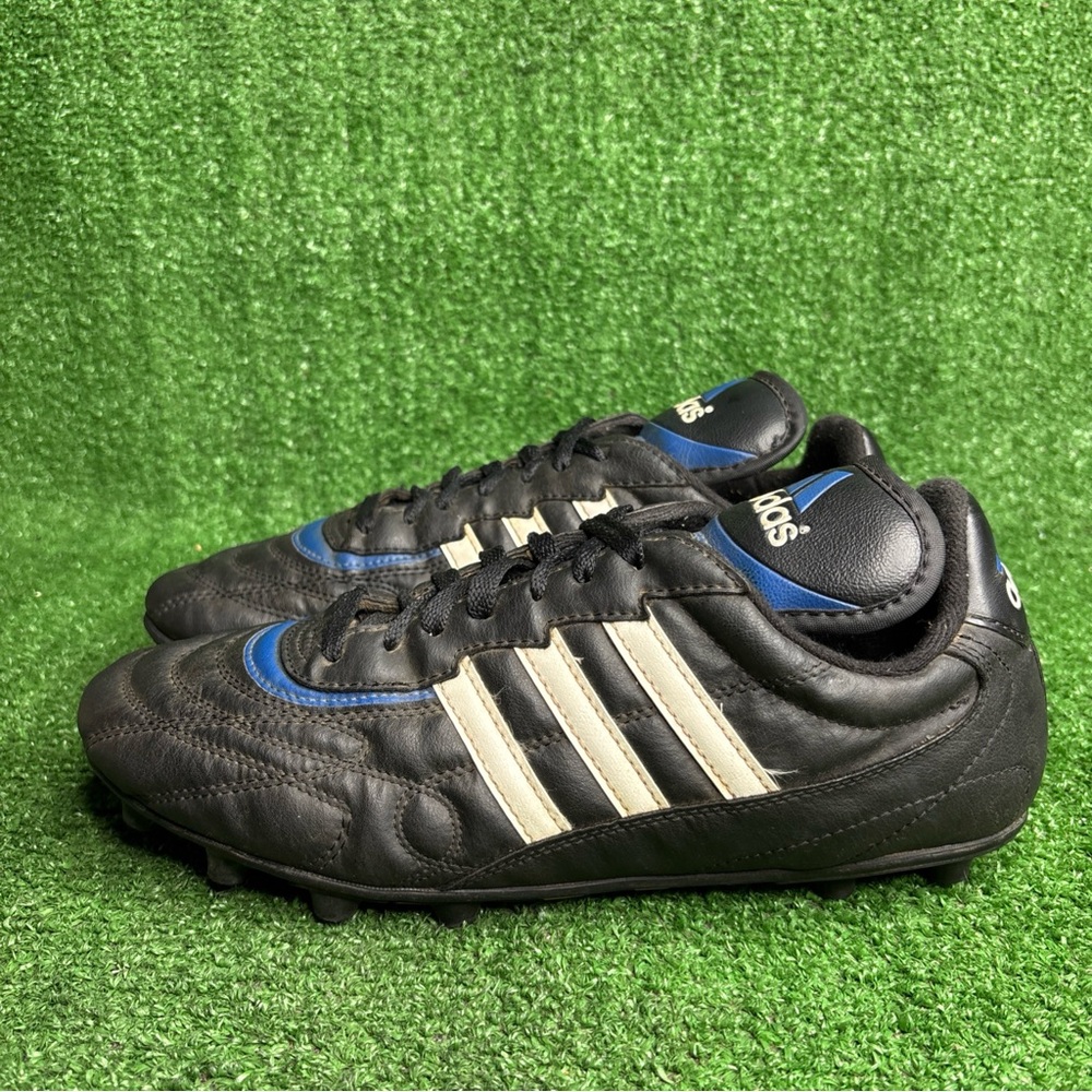 Vintage 1995 Adidas Classic Black Leather Soccer Football Cleats Mens Size 11 - Picture 3 of 12